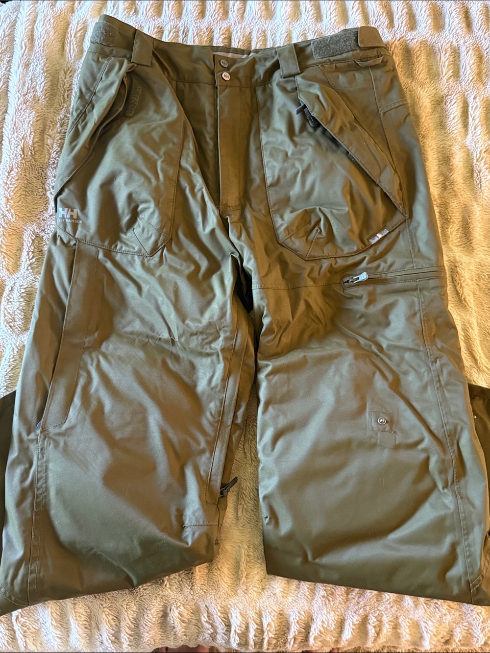 Helly Hansen Men's Olive Padded Ski Snowboard Pants - Olive Green